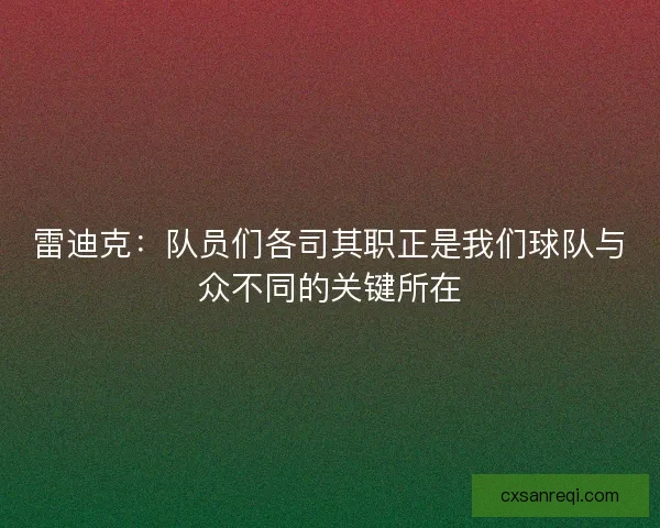 雷迪克：队员们各司其职正是我们球队与众不同的关键所在