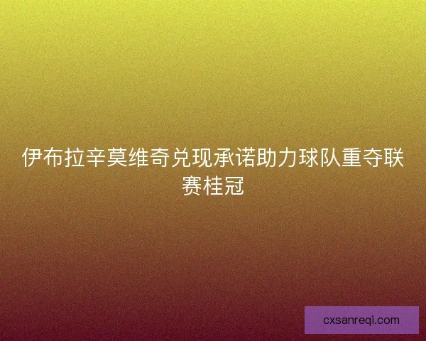 伊布拉辛莫维奇兑现承诺助力球队重夺联赛桂冠 伊布拉辛莫维奇兑现承诺助力球队重夺联赛桂冠